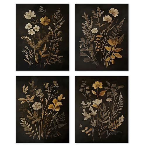 TLESKE Vintage Dark Cottagecore Academia Botanical Posters Prints Unframed 8x10