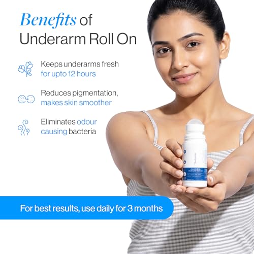 Image of Be Bodywise 6% AHA BHA Underarm Roll On Deodorant, 50ml | 1% Mandelic, 4% Lactic, 1% Salicylic Acid | Prevents Body Odour & Fades Pigmentation | Alcohol & Aluminium Free | Fragrance-free