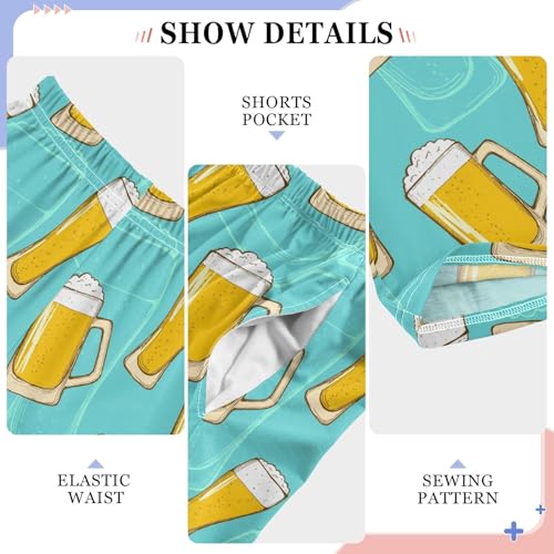 ZZXXB Beer Pattern Boys Long Pants Soft Trousers Elastic Waist Kids Lounge Bottoms with Pockets S-XL4