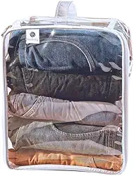 Kit 3 Organizador Guarda Roupa Multiuso Viagem Bagagem Transparente C/Alça TAM M - Bubag!