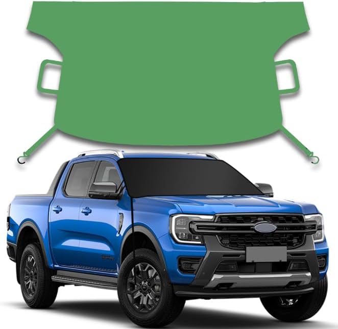 Windshield Cover for Ice and Snow | Heavy Duty 600D Oxford Fabric | Windshield Protector for Cars, SUVs, Trucks | Secure Fit Waterproof Frost Cover(Green)