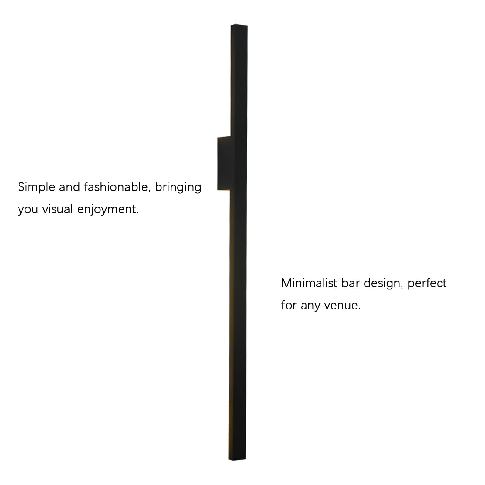 Wandleuchte für den Außenbereich, IP65 mit LED, moderne Veranda, Veranda, Innenbereich, Schwarz, 200 cm, für Garten, Bureau, Skalier, Allée (80 cm, Chau)