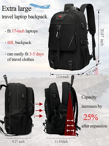 Eyamu E186 Men'S Travel Laptop Backpack, Extra Large 60L Laptop Backpack,College Backpack,Large Capacity Men'S Backpacks,Fits 17 Inch Computer thumb #1