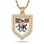 0927 Gold pendant with rope chain]