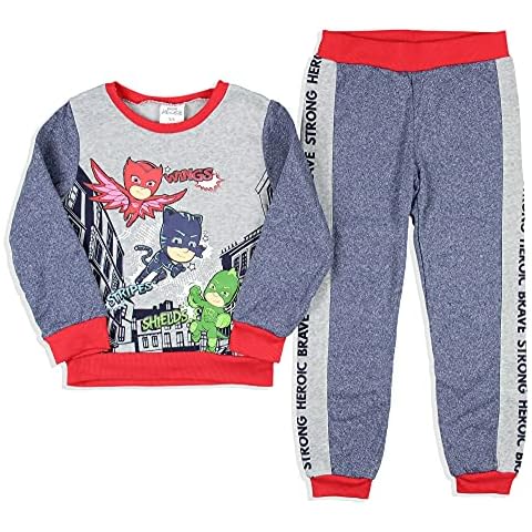 Happy Threads PJ Masks Boy's Wings Stripes Shields Pullover and Jogger Pants 2 Piece Outfit Set (Multicolores, 2T) Cover