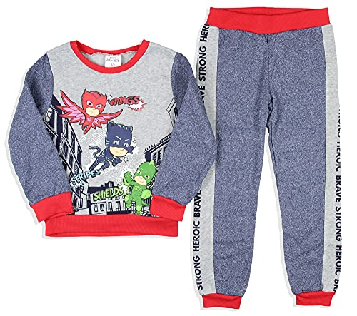 Image of Happy Threads PJ Masks Boys' Wings Stripes Shields Pullover and Jogger Pants 2 Piece Outfit Set