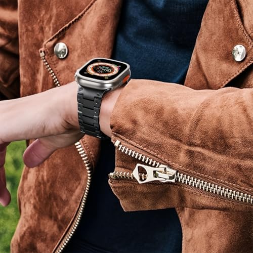 Image of 49mm 45mm 44mm 42mm Compatible Apple Watch Strap, Stainless Steel Link Metal Band for iWatch Ultra | Ultra 2 | Series 9 | 8 | 7 | 6 | 5 | 4 | 3 | 2 | 1 | SE & SE2