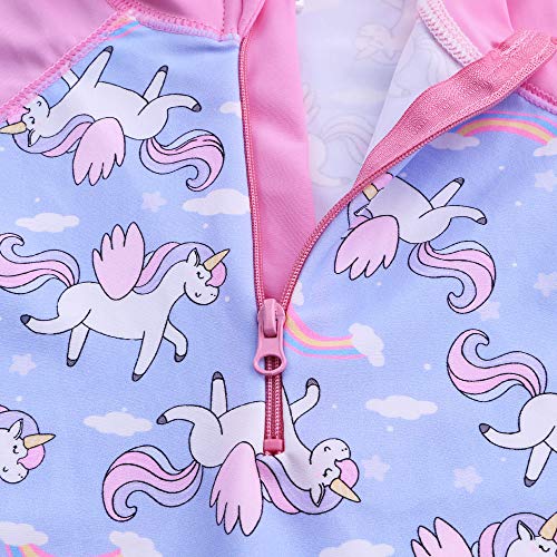 Image of XFGIRLS Baby Girls Swimsuit One Piece Long Sleeve Rash Guard Shirts Quick-Dry Bathing Suit 1M-6M