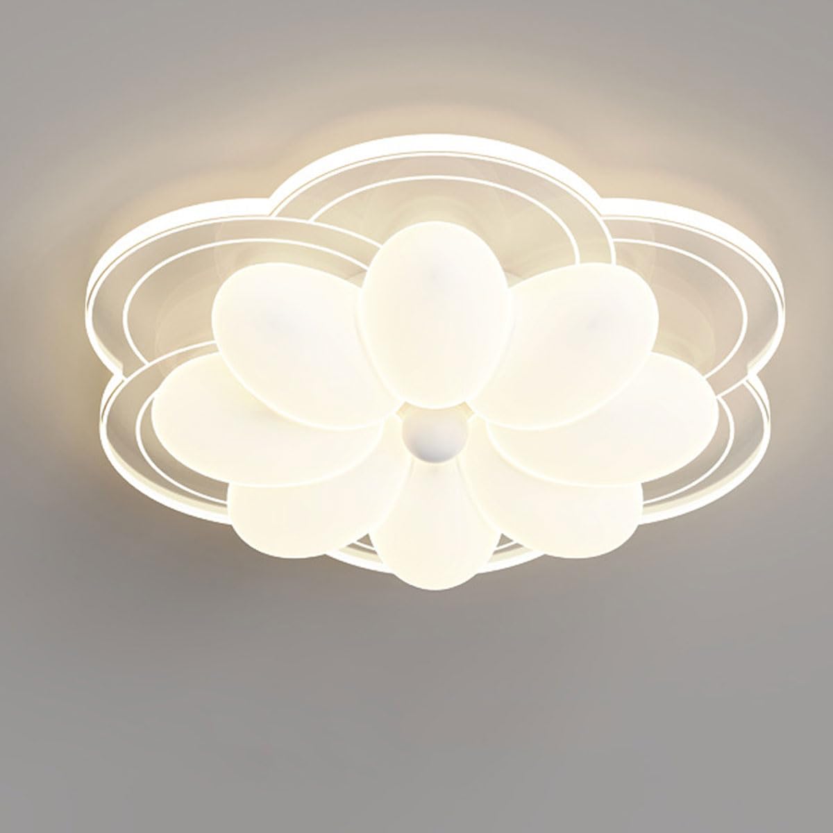 LANTANB Simple Cream-Style Petal Ceiling Lamp Acrylic Lampshade Flat Lighting Entrance Cloakroom Ceiling Lights Suitable for Corridors and Passageways