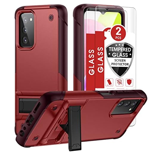 Capa para Samsung Galaxy A03S Capinha Case - com (protetor de tela incluído) Capa à prova de choque e queda - Vermelho