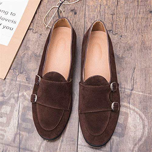 Men's Suede Driving Loafers for Men Casual Monk Strap Boat Shoes Moccasins Synthetic Leather Cozy Lightweight2