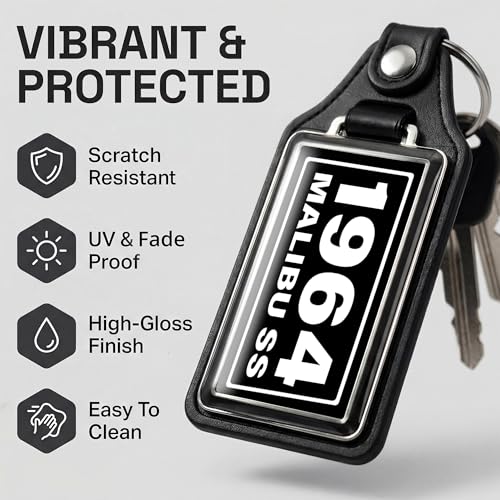 Image of Brotherhood 1964 Compatible with Chevelle Malibu SS Design Key Chain Key Holder Key Ring For Men Heavy Duty Car Key Ring For Men and Women