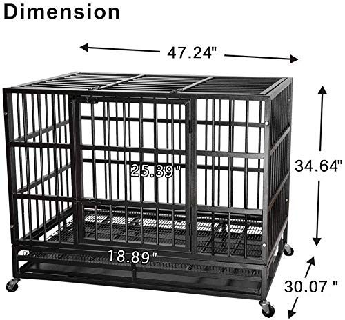 ITORI 48 inch XXL Heavy Duty Indestructible Dog Crate, Dog Cage Kennel Crate and Playpen for Training Large Dog Indoor… - Image 7