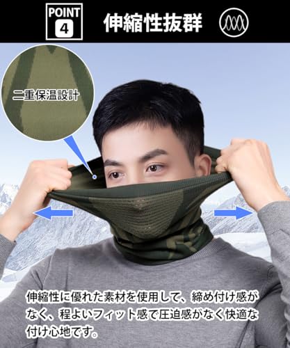 JIOYIEO ネックウォーマー ネックガード フェイスカバー【エアーホール構造・息苦しくない】 の商品画像 4