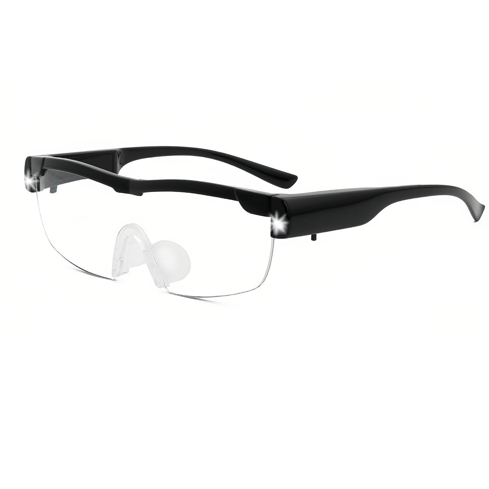 250% Magnifying Glasses for Hobbies, Reading Wearable Glasses with 2 LED Lights 2.5X Magnify Sight Spectacles Magnifier Eyeglasses for Elderly Close Work Reading Jewellers Repairing