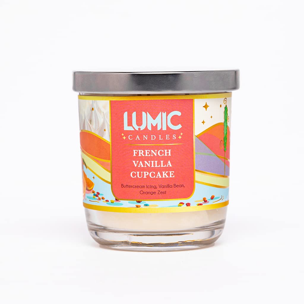 Lumic French Vanilla Cupcake Scented Glass Jar Candle Multicolor Standard Amazon.in Home