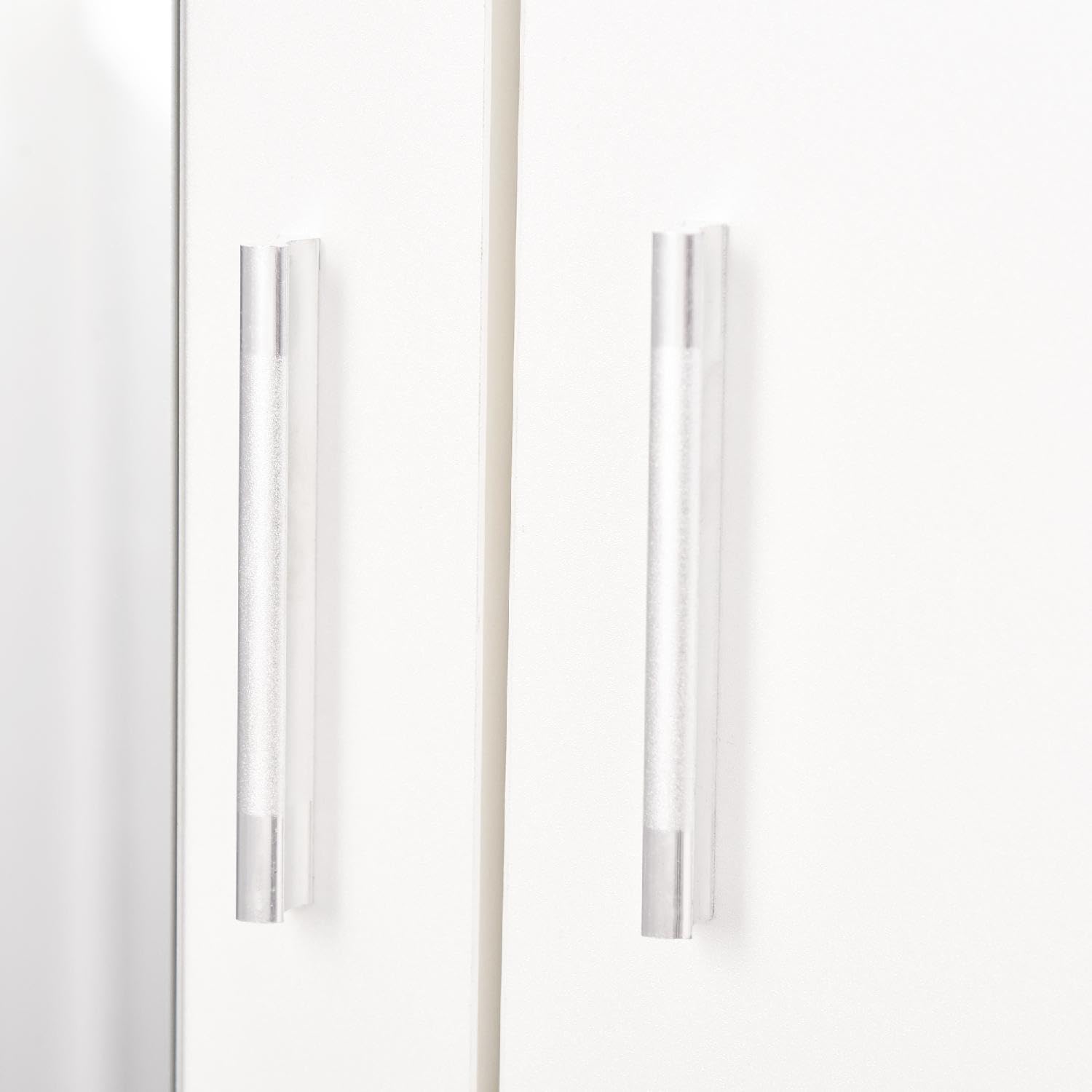 Armadio camera letto Guardaroba 2 Ante Battenti con Asta Appendiabiti 3 Cassetti e Specchio 80x50xH180 cm in Legno Truciolare colore Bianco