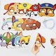 Masken Kinder, 12 Stück Hunde Patrol Masks, Faschingsmasken Kinder, Lustige Kindermasken, Papiermasken mit Elastischen Seil für Kindergeburtstag, Fasching, Halloween, Cosplay Party