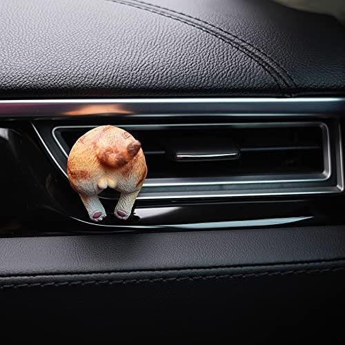 Image of Funny Orange Cat Butt Car Air Vent Decoration and Clip with Air Freshener Natural Scent Tablet and Refill, Car Aromatherapy Accessories and Interior Decoration