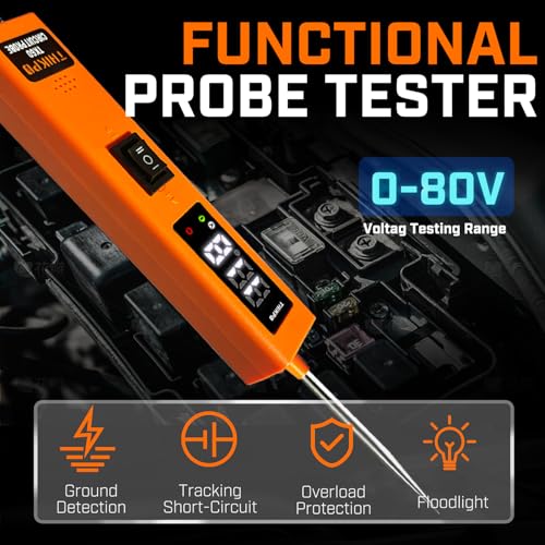 THIKPO TK60 Power Circuit Probe Tester Kit, Component Activation Short Circuit Finder Continuity Test Voltage Tester 0-80V Diode Detection Test Trailer Lights Grounding Test Jump Lead Function - Thumbnail 4