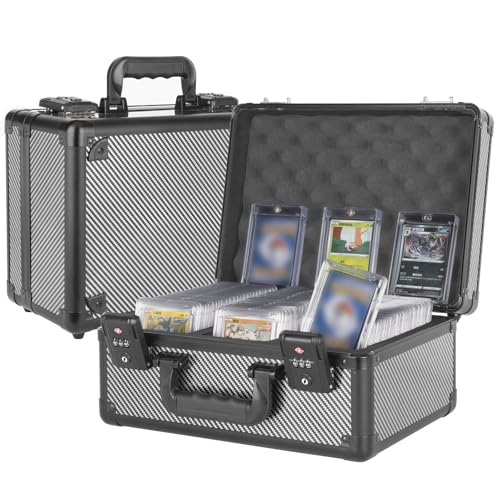 Graded Card Storage Box, Heavy-Duty Aluminum Graded Card Case with TSA Combination Lock, Waterproof Shockproof Design PSA Slab Case, Holds 85 PSA Cards, Fits BGS, CGC, SGC and Top Loaders