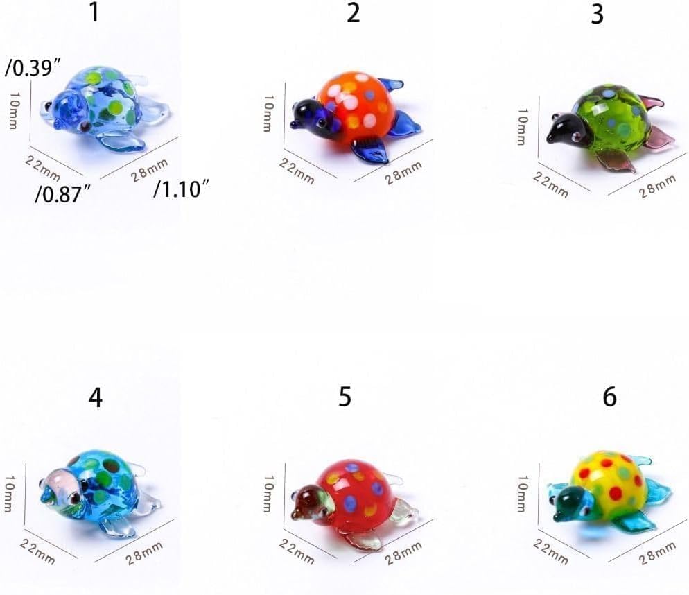 Miniatura 6 de Jowxsx Figura de tortuga miniatura de cristal azul, adornos para acuario, paisajismo, figura de tortuga de cristal, colección de manualidades,