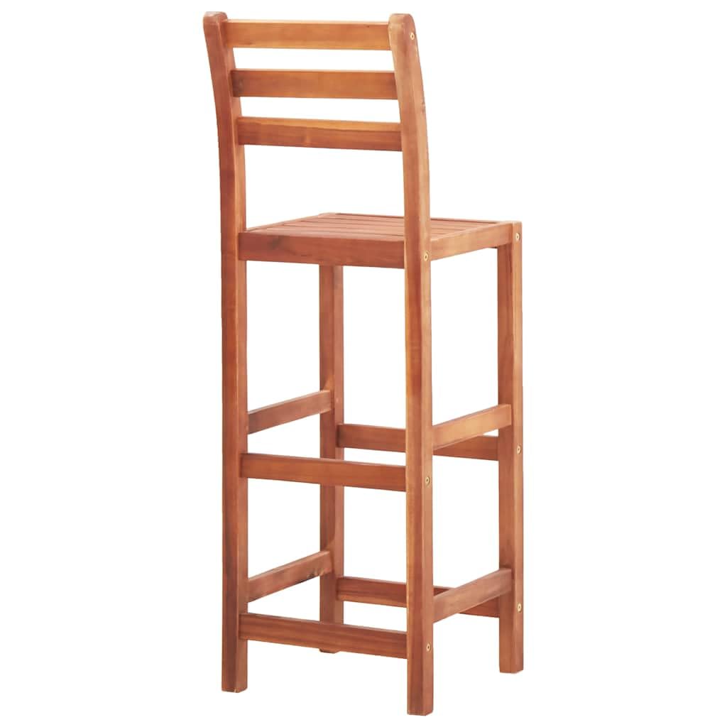 Stołek barowy 4 szt. lite drewno akacjowe z oparciem, podnóżkiem i wzorem, 40 x 36,5 x 110 cm, do kuchni, jadalni, lady, baru, bistro, trwały i odporny na warunki atmosferyczne