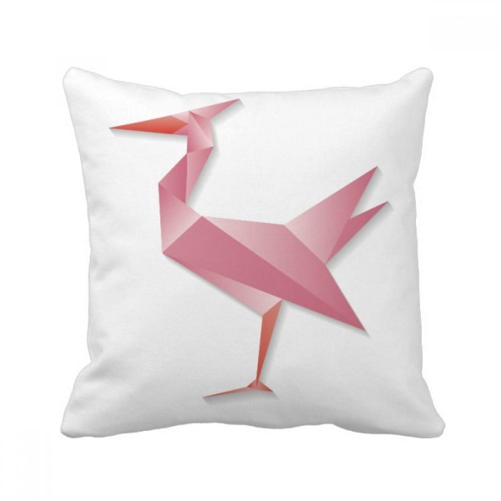Oreiller corbeau origami 40x40 cm motif géométrique multicolore, cadeau déco carré pour canapé