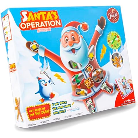 Santa's Operation Kids Board Game - Board Game For Kids 6+ - Christmas Board Game For Families - Remove the Body Parts or Face The Buzzer Cover
