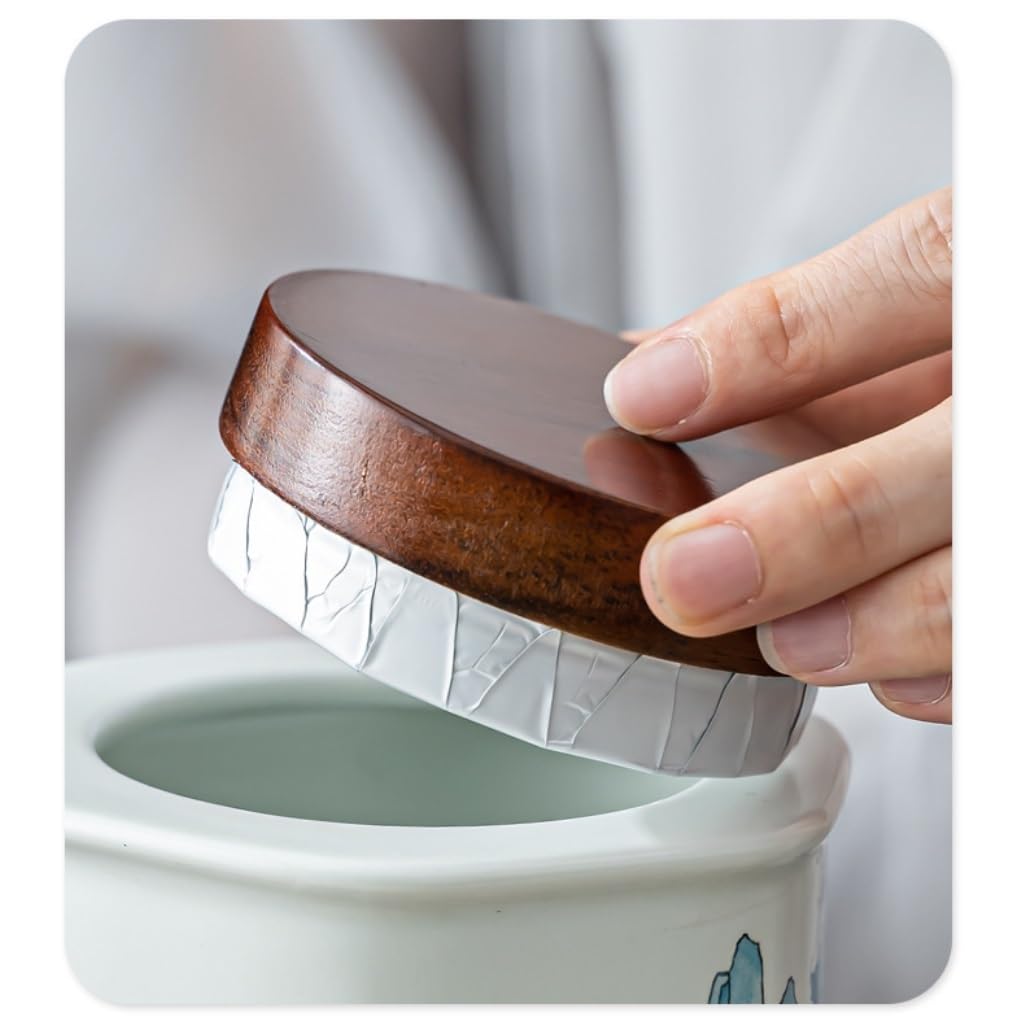 LYGSWDB Zuckerdose, Keramik-Vorratsbehälter für losen Tee, versiegeltes Glas für Küchenlebensmittel, eignet Sich zum Aufbewahren von Kaffeepulver, Tee, Zucker, Salz usw. Teedose (Farbe: A, Größe: L)