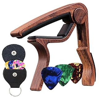 VODSEN Capodastre de guitare pour débutant, mandoline en bois grainé pour guitares électriques actiques avec médiators… - Les Beatles, Paul McCartney, John Lennon, RIngo Starr, George Harrison VODSEN Capodastre de guitare pour débutant, mandoline en bois grainé pour guitares électriques actiques avec médiators… – Image 5