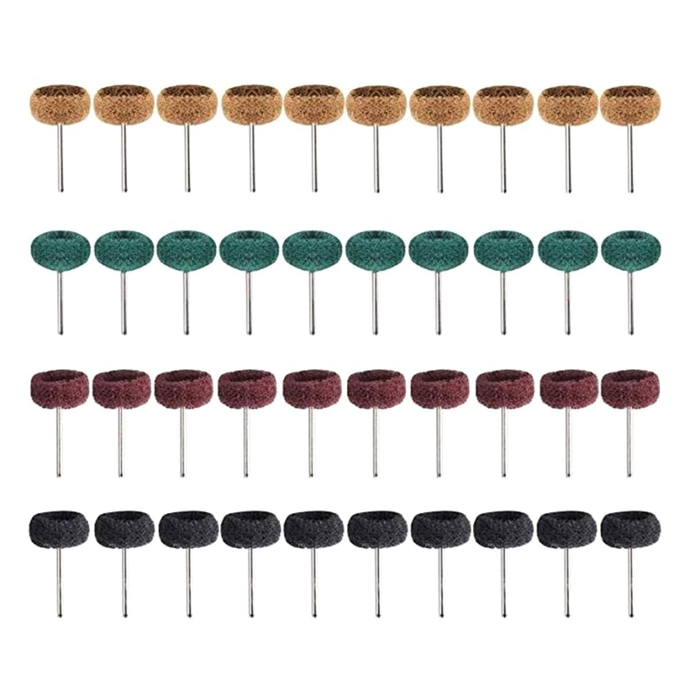 Littimoon Abrasive Wheel Buffing Polishing Wheel Set Nylon Fiber Brushed Grinding Head for Rotary Tool
