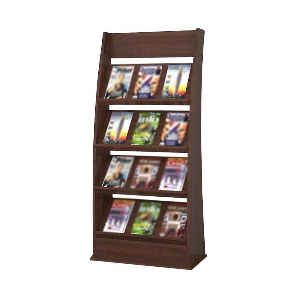 LJHFG63KUYT Newspaper Stand Wooden Magazine Rack Floor-standing Information Display Storage Publicity Floor Newspaper Literature Rack