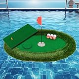 ULTIMATE Floating Golf Green for Pool, Floating Chipping Green Mat w/Hitting Mat, Golf Balls, Flag and Tee for Golf Practice, Golf Putting Mat for Golf Game (Oval, 37.5' x 25.5')