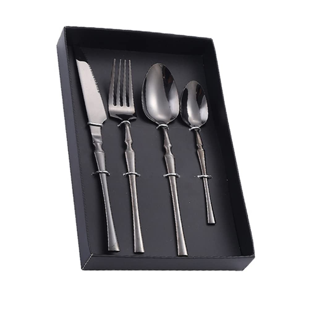 Genérico Juego De Cubiertos Dorados De 16 Piezas, Cubiertos De Acero Inoxidable De Grado Alimenticio, Juego De Cubiertos Resistente A La Oxidación Y Duradero, Cubiertos para Banquetes De Bodas