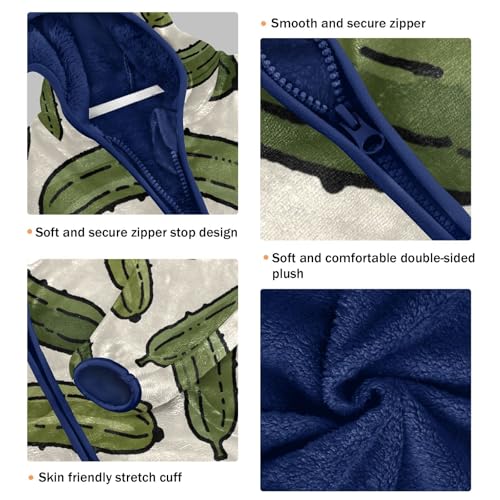 Cucumber Pattern Print on Fabric Toddler Fleece Jacket Girl Boys Hooded Fleece Jacket Coat Warm Outwear Zip-up 3-10T3