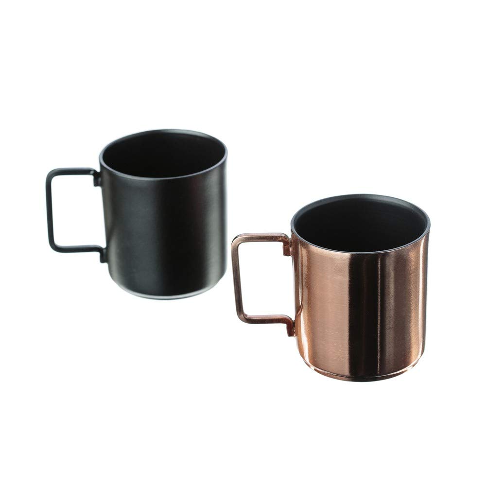 Tasses à café en acier inoxydable au design épuré Just Slate contemporain