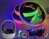 Ydzwavui 8 rollos de luces LED de doble fila cuádruple más brillante, serie de flujo de persecución, modos de respiración estroboscópica, control remoto por aplicación para luces de rueda Polaris