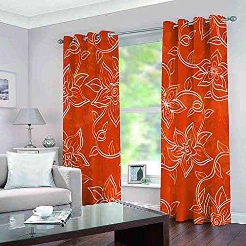 Rideau occultant salon moderne à œillets motif fleurs pour une ambiance zen et chaleureuse - 3