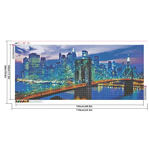 Diamond Painting Landscape Bridge London 110x50 cm (Inner 104x44 cm) 5D Diamond Pictures Art Landscape Cross Stitch Iconic Landscape Art Diamond Mosaic Painting with Diamonds Craft Buddy Crystal Art - Image 2