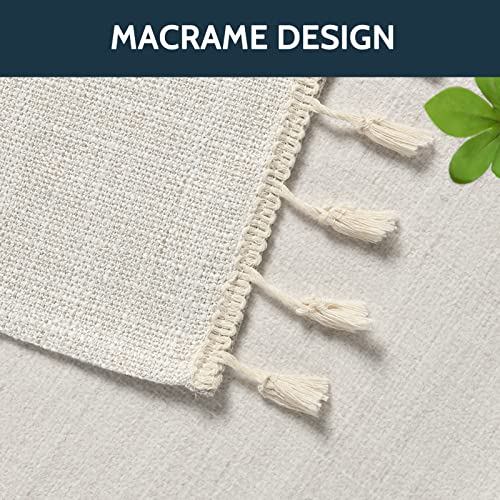 Macrame Remote Control Holder Sofa Armrest Cover For Recliner Anti-Slip Faux Linen Armchair Slipcover Remote Holder Couch Organizer Sofa Arm Protector For Pets, Cats, 2 Pieces, Champagne #TOP2