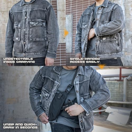 WYNEX Tactical Crossbody Sling Bag,Concealed Carry Bag for Men Women,Anti Theft Crossbody Bags, CCW Bags EDC Carry3