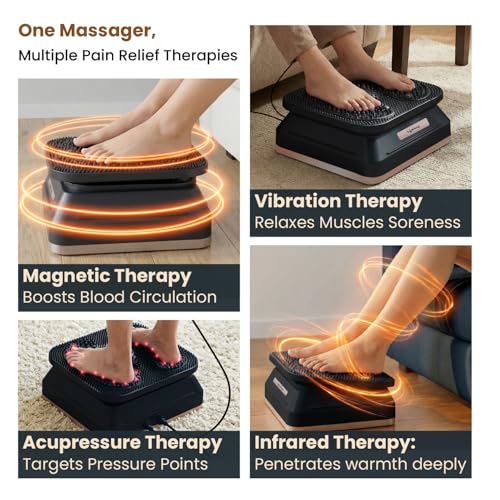Image of Lifelong Leg, Calf & Foot Massager Machine for Pain Relief | Therapy Vibration Massager with Acupressure Mat for Blood Circulation|Muscle Relaxer Machine with Adjustable Speed for Home|15Min Auto Off