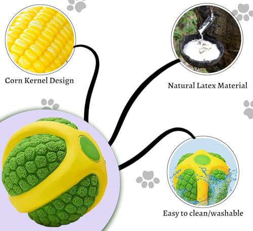 Image of Natural Latex Rubber Squeaky (Green Melon) Dog Chew Toy | Suitable for Puppy, X-Small to Small Dogs (0-10kgs) | Durable, Animal Design, Fetch & Chew Toy | Reduce Separation Anxiety