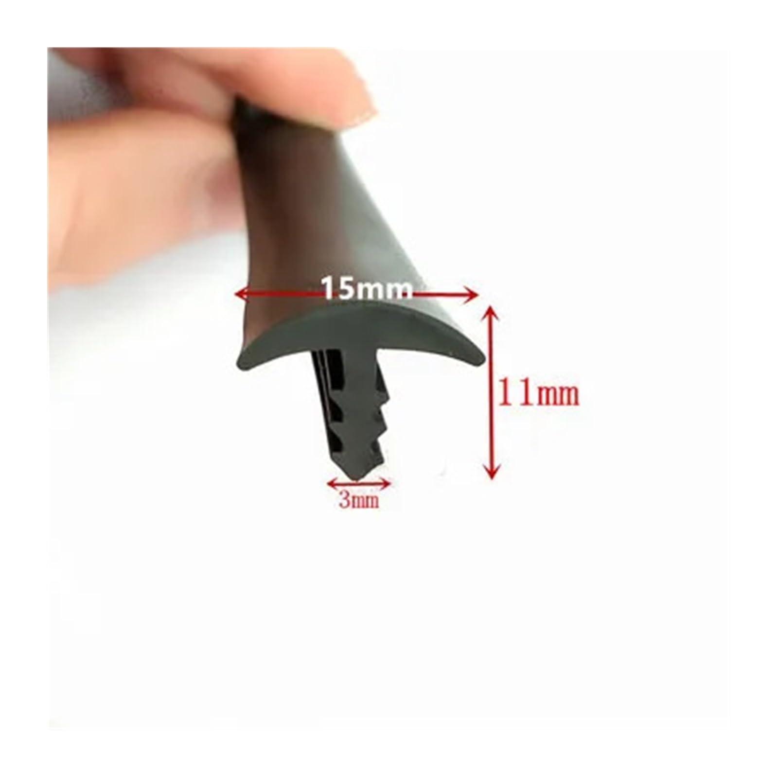 Striscia di gomma a T per pannelli in legno, vetro, metallo, bordo del pannello, protezione, guarnizioni per auto, copertura dei cavi, pannelli fotovoltaici, strisce sigillanti nere (20 x 11 mm, 3 m)