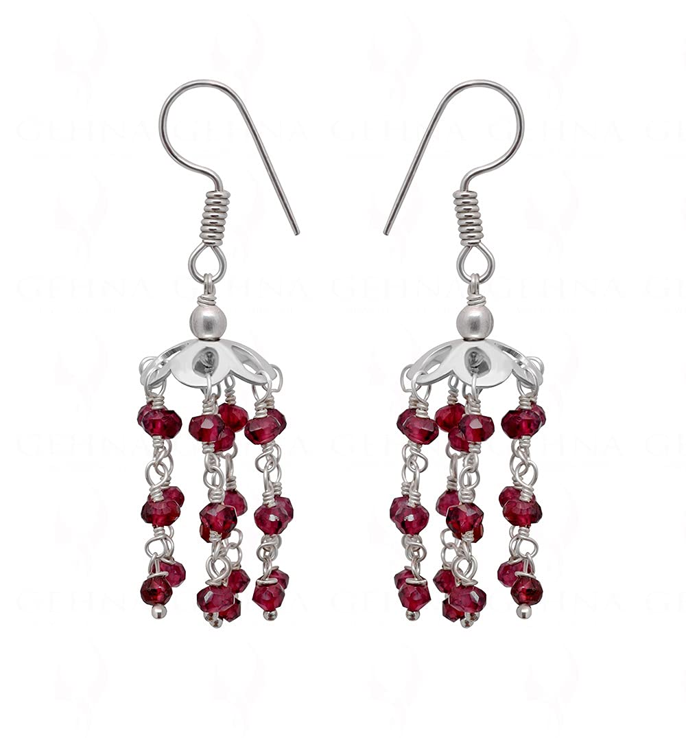 Gehna Jaipur Red Garnet Gemstone Faceted Bead Earrings Made In .925 Sterling Silver (B073ZH74SX) Amazon Price History, Amazon Price Tracker