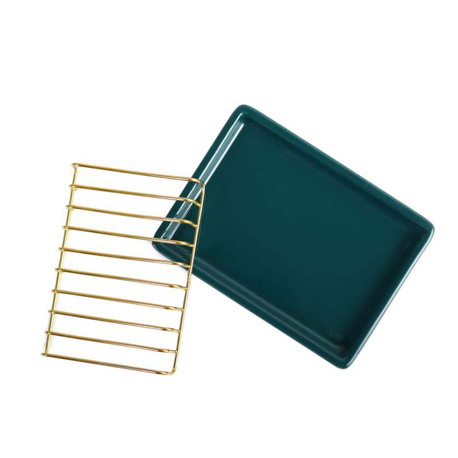 JINGYAN Portasapone Vassoio in ceramica, portasapone, Bagno per la casa Hotel 304 in acciaio inox