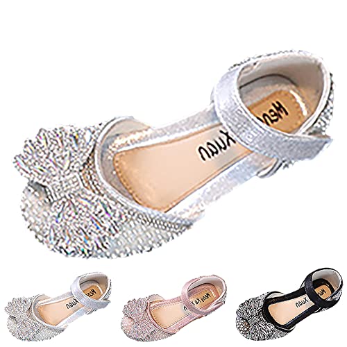 Fashion Spring and Summer Girls Dance Shoes Princess Dress Performance Shoes Pearl Rhinestone Bow Hook Simple2