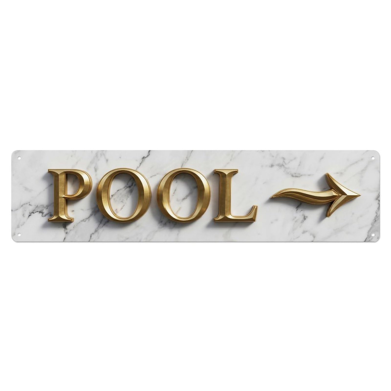 Okahys 4X16inch(10X40cm) Swimming Pool White Marble Metal Tin Sign