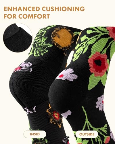 Cute Compression Socks for Women - 3 Pairs 20-30 mmHg Graduated Support Lightweight for Daily Wear Travel Nurse2
